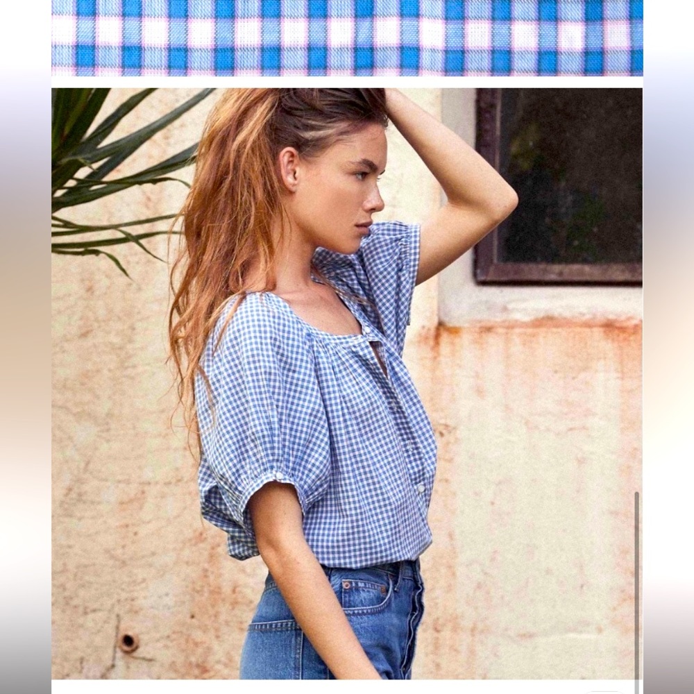 Doen June blouse, somerset plaid